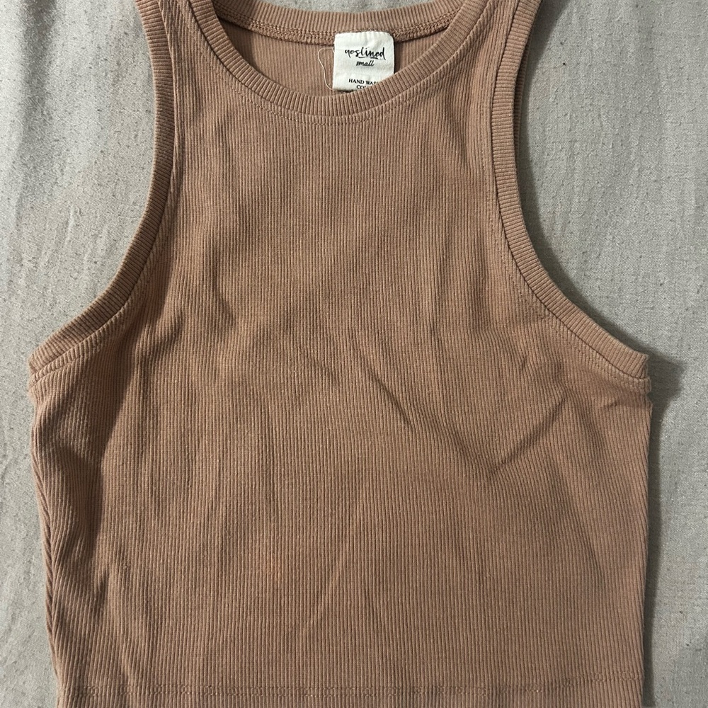 Tilly's Tan Ribbed Tank Top